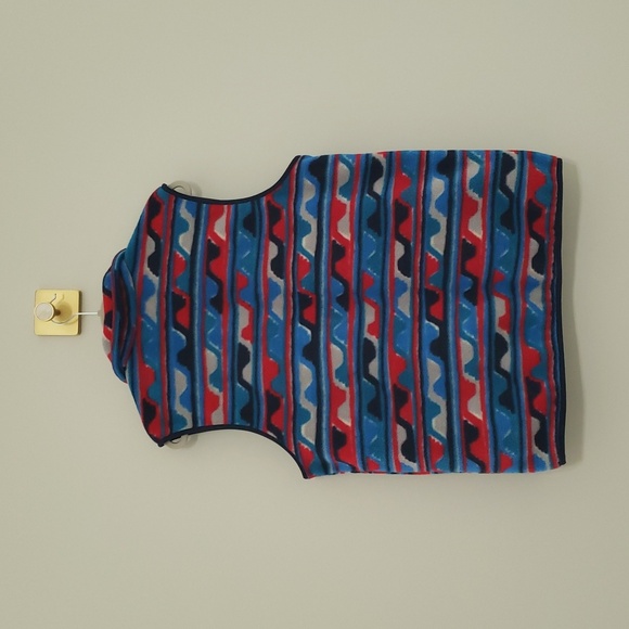 Patagonia Synchilla Fleece Vest Men Large Delta Blue Wavy Aztec Tribal Southwest - Picture 4 of 11